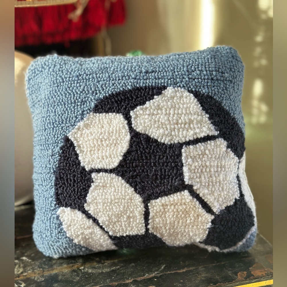Pottery barn kids loop stitch soccer ball pillow